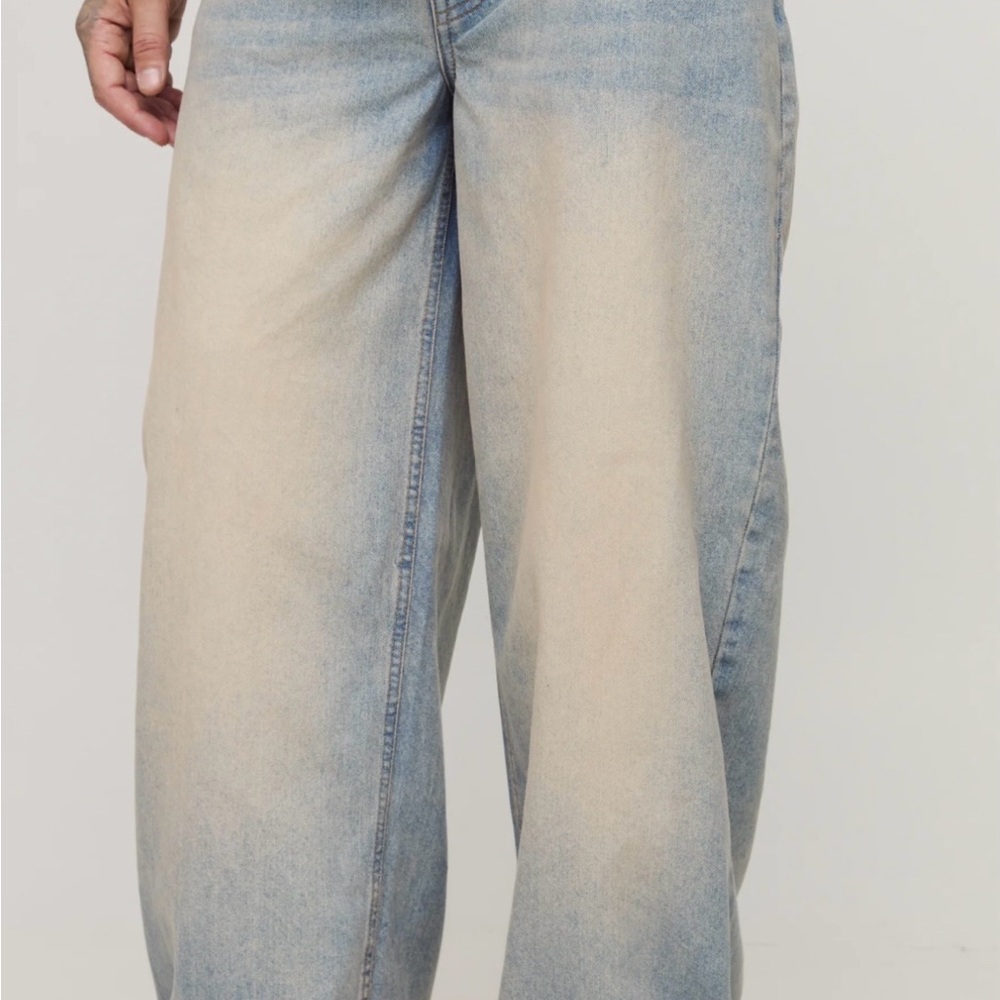 Boohoo Men's tall stonewash baggy jeans